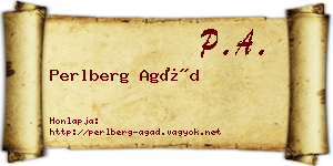 Perlberg Agád névjegykártya